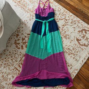 EUC Tulle Colorblock Maxi Dress Sz XS